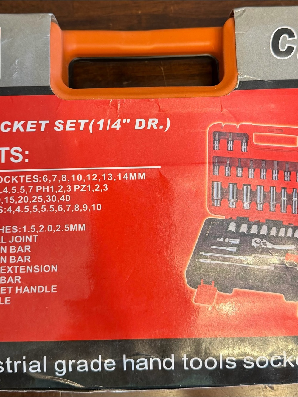 Socket Set Tool Kit in Red and Orange